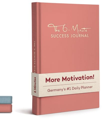 The 6-Minute Success Journal | Daily Planner, Organiser | Achieve Your Goals with more Motivation, Mindfulness & Focus | Premium Quality, A5, Undated (Antique Pink)