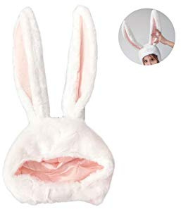 Mirrwin Plüsch-Hasenohren-Kappe – Weiche Ohr-Accessoires für Karneval, Ostern & Cosplay – Süßes Geschenk für Frauen, Mädchen (Einheitsgröße)