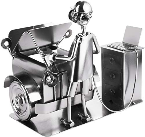 Brubaker Schraubenmännchen Automechaniker | Handarbeit Eisenfigur Metallmännchen - Metallfigur Geschenk für Mechaniker, KFZ-Mechatroniker, Tuner und Auto Bastler