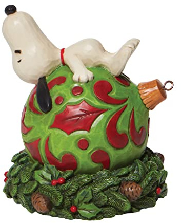 Enesco Peanuts by Jim Shore Snoopy - Figura decorativa navideña (5.125 pulgadas), multicolor