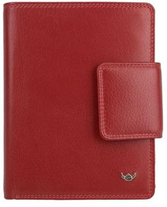 Golden Head Polo RFID Protect Billfold Coin Wallet with Snap Closure Red