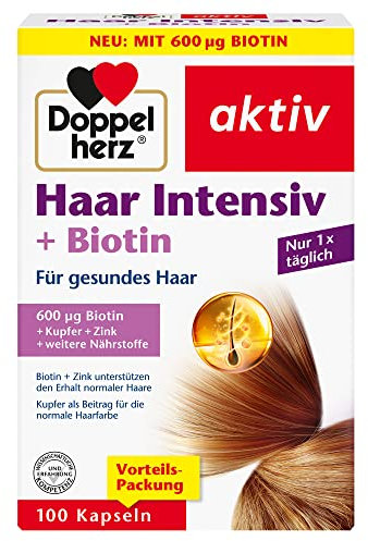 Doppelherz Haar Intensiv - Mit Biotin und Zink als Beitrag zum Erhalt normaler Haare - 100 Kapseln