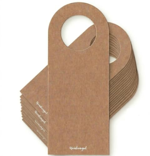 Flaschenanhänger - Blanko Weinflaschenanhänger aus Kraftpapier - DIY zum selber beschriften, basteln oder bemalen - WEIN TAGS (20 Stück)