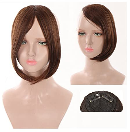 Perücken für Frauen Synthetischer Pony Haarclip in Verlängerungen Mittelteil Natürlicher Pony Clip in Pony Einteiliger Farbverlauf Pony Haarteil for Frauen Pony Perücke/Perücke Pony (Color : 923-2-30