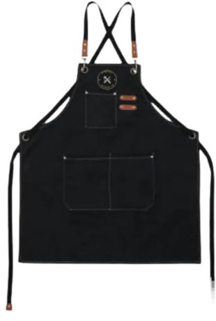 Simply Henry's Heavy Duty Canvas Work Apron, Black, One size fits most