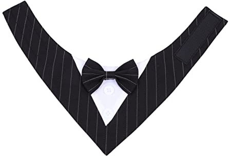 minkissy 4pcs pet triangle towel dog handkerchiefs scarfs dog tuxedo costume Pet Neckerchief dog tuxedo collar dog tuxedo suit wedding dog bandana Pet Dog Bandanas bow tie England polyester