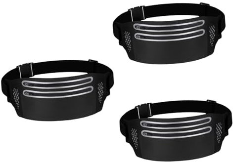 BESPORTBLE 3er-Pack Schmale Hüfttasche Für Damen Laufgürtel Bauchtasche Doppelreißverschlüsse Telefonaufbewahrung Für Outdoor-aktivitäten