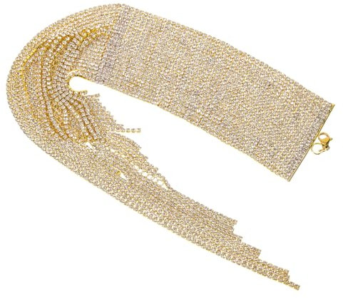 CALLARON Strass Armband Wickelarmband Für Damen Funkelndes Fußkettchen in Gold Für Hochzeiten Und Besondere Anlässe