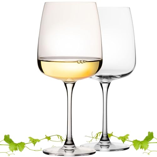 IMPERIAL glass Große Eckige Weißweingläser 480ml 'Milano' Set 2-Teilig Chardonnay Glas aus Crystalline Glas Spülmaschinenfest