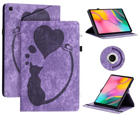 AsWant Hülle für Samsung Galaxy Tab A 10.1 2019 T510 T515 Tablette- Schutzhülle Ultradünne mit Portemonnaie und Standfunktion Kompatibel mit Galaxy Tab A 10.1 Hülle (Lila)