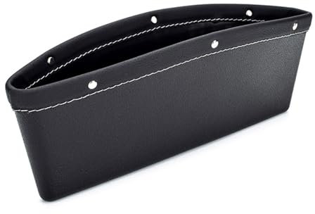 MBBROS 1Stück Autositz Lückefüller Organizer für VW e-Up! 2016 2017 2018 2019 2020 2021-pr, MultiFunktions Aufbewahrungsbox Seiten Taschen Organizer Konsole Seitentasche,A Black