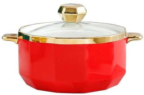 Zuppiera rotonda con coperchio in vetro, ciotola da portata in ceramica, zuppiera in porcellana for la decorazione della cucina di casa e del ristorante, adatta al microonde e alla lavastoviglie, porc