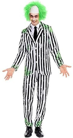 Partilandia Disfraz de Fantasma de Traje a Rayas para Hombre (Talla M)