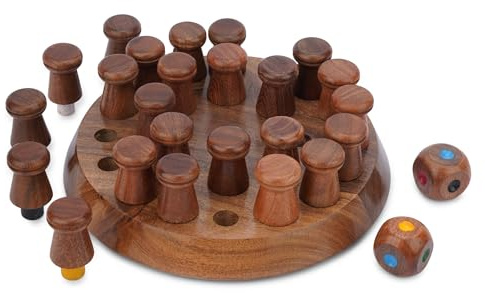 Ajuny Wooden Memory Chess Matching Game - Wooden Board Game for Kids and Adults Enhance Memory and Color Cognitive Learning Educational Brain Teaser Toy Christmas Birthday Gifts 8 Inch