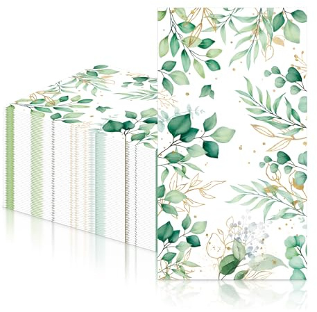 Eukalyptus-Papierservietten, Eukalyptus-Party-Servietten, Cocktail-Servietten, Abendessen, grüne Papierservietten, Geschirr für Geburtstagsparty, Hochzeit, Weihnachtsdekoration, Babypartys, 20 Stück