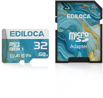Micro SD Karte 32GB, Speicherkarte mit SD-Adapter, 90MB/s Lesegeschwindigkeit UHS-I C10, U1, V10, A1 Wasserdicht Stoßfest, 32GB Micro SD Card Kompatibel mit Smartphone, Kamera, Dashcam, Drohnen