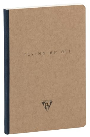 Clairefontaine - 103546C - Flying Spirit A5 Softcover Notebook Cloth Backing 14.8x21cm 192 Lined Pages 90g Paper Brown Kraft Cover - 5 Designs, Random delivery