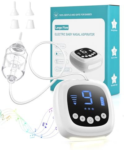2025 Upgraded Nasal Aspirator Baby,Hospital Grade Baby Nasal Aspirator for Toddler,Baby Nose Cleaner Automatic with 5 Silicone Tips,Adjustable Suction 9 Level,Music and Light Soothing Function