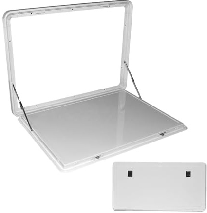 JINGSHIQIAOPL Klapptisch für Wohnmobile, RV-Außen-Esstisch, Klappbarer Wandtisch, Maximale Tragkraft 35 Kg, Seitlich Aufhängbarer Außentisch für Camper und Wohnmobile(White,60 * 45cm/24''*18'')