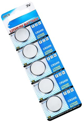 jiingekk Cell Button, Pack Of 10pc/5pc CR2450 3V Lithium Coin Cell Batteries, High Capacity 550mAh CR2450 Batteries for Digital Devices - 5 pieces