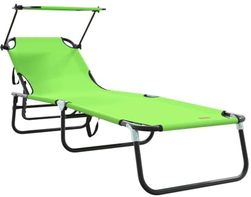 vidaXL Klappbare Sonnenliege Grün 190 x 57 x 81 cm Oxford, Verstellbare Liege, modernes Gartenmöbel, entspannender Outdoor-Sessel, kompakt und bequem