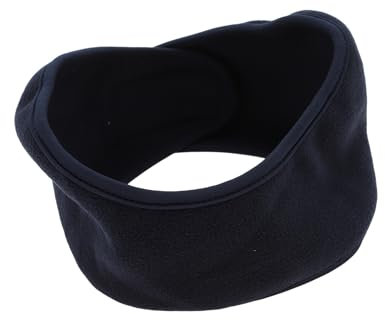 QUARKZMAN Winter Warm Stirnband, Verstellbares Ohrenwärmer Stirnband Mit Sticker, Weiches Polar Fleece Stirnband, Winddichtes Kälteaccessoire, Dunkelblau, 1 Stück
