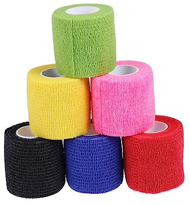 Homoyoyo 6pcs Non-Woven Elastic Self Adherent Wrap Tape Compression for Athletic Use