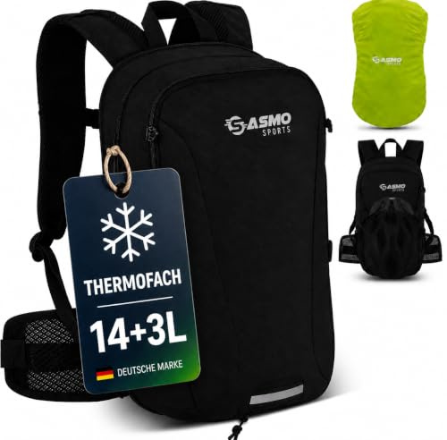 SASMO Fahrradrucksack Herren & Damen mit Thermofach - MTB Rucksack | Fahrrad rucksack, Helmnetz, Regenschutz, isoliertes Fach, Skirucksack, wasserdicht, ideal für Kurzstrecken, Sport & Alltag