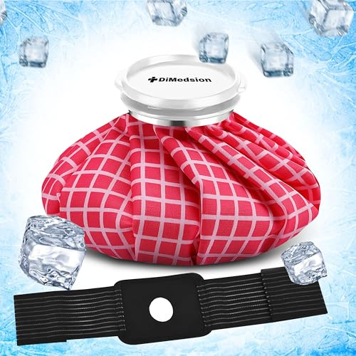 Eisbeutel zum Kühlen DiMedsion | Kühlbeutel mit verstellbarem Band - Kühlpads, Kühlpack, Kühlakkus, Kühlpads zum Knicken, Kühlpad, Kühlkompressen, Kalt Warm Kompresse, Coolpack, Ice Pack (Rosa)