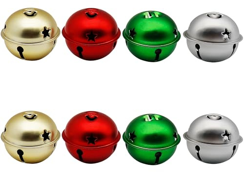 WANYI 20 Stück Glöckchen zum Basteln Glöckchen mit Öse Metallglöckchen Bunt Weihnachtsglöckchen Haustier Glocken für DIY Schmuck Schlüsselanhänger Weihnachten Dekoration（01）