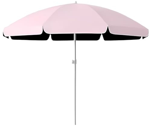 Ombrello da esterno 220 cm, protezione UV50+, impermeabile, portatile, per giardino, tavolo, balcone, patio, terrazza (beige), Pink, 220cm/6.6ft