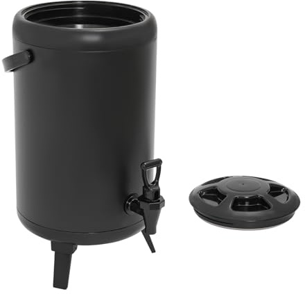 BAOCHADA Cafetière isotherme à pompe de 10 l - Distributeur de boisson solide en acier inoxydable - Grande capacité - Convient pour les boissons de fête (noir)