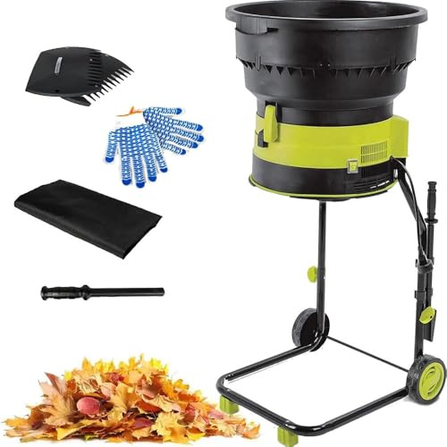 2500W Electric Leaf Mulcher/Shredder, Garden Compost Shredder, 8000RPM Electric Chipper with Wheels and Storage Bag, 54cm Wide Hopper for Yard Cleanup, Garden Leaves Powercord×20m