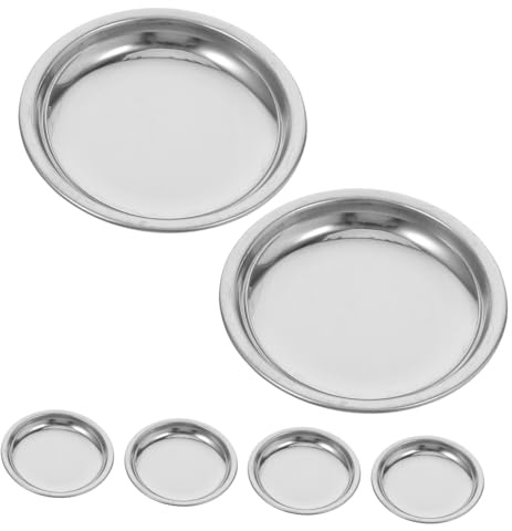 Toyvian Lot de 6 Soucoupes pour Sachet de Thé en Acier Inoxydable, Ronde, Argenté, pour Poser Filtre à Thé, Boîte Rangement The Sachet