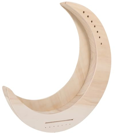 TOPBATHY 7-Saitige Holzleierharfe in Mondform Tragbares Musikinstrument für Anfänger mit Sanftem Klang und Abgerundeten Kanten
