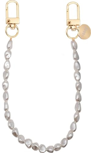 xoxo Wildhearts Handykette Pearlfection – 30cm Handyband aus Perlen mit goldfarbigen Haken - Universale Smartphone-Kette - Perlen (kurz)