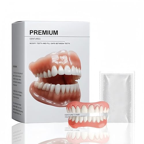 Kit de Prótesis Dentales de Silicona para Mujeres y Hombres | Prótesis Dental Temporal, Dientes Blandos, Protectores Bucales Instantáneos, Solución de Sonrisa y Boca Completa