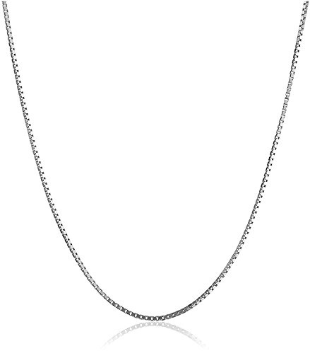 PRINS JEWELS Feine 14 Karat / 585 Gold Italienisch Venezianer Box Kette Weißgold Unisex - Breite 0.75 mm - verschiedene Längen