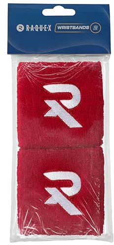 Raquex bomullsarmband - Mjukt stretchigt bomullsmaterial. 8 cm eller 13 cm bredd. Svettband för sport för män och kvinnor. 7 färgalternativ - Röd