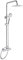 GRIFEMA COLUMNAS-G7002 Wall Mounted Thermostatic Shower System Round Shower Mixer Tap Set with Thermostat, 1/2 Inch Hose Pipe, Chrome