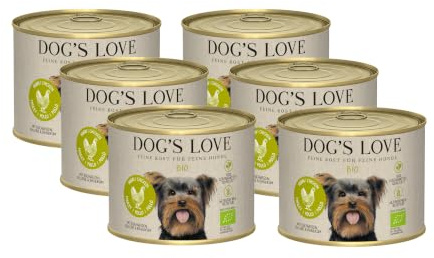 DOG'S LOVE 100% Bio Hunde-Nassfutter Huhn 6 x 200g | ohne Getreide