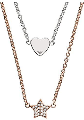 Emporio Armani EG3411040 Damen Collier Bicolor Rose Weiß Zirkonia 45 cm