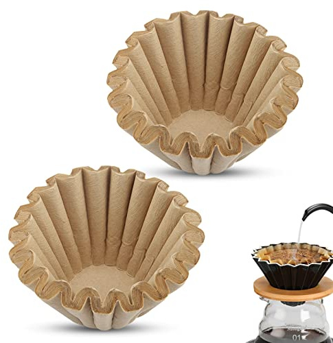 50 Stück Basket Kaffeefilter, Kaffee Filter, Filtertüten Rund, Korbfilter Espresso Papierfilter, Filterpapier Kaffeefilte, Kaffeefaser-Kaffeefilter Tasse(1-4 Cup)