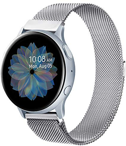 ZGCE Kompatibel mit Samsung Galaxy Watch Active/Active 2 40mm/44mm Armband, 20mm Edelstahl Mesh Metall Uhrenarmband für Gear Sport/S2 Classic/Garmin Vivo Active 3/Watch 3 41mm