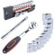 XYZDOUBLE 12 Pezzi Set di Chiavi a Bussola con Cricchetto da 3/8 8 mm - 19mm Inserti Esagonali e Prolunga da 150mm Cricchetto Reversibile in Cr-V con Pulsante di Scatto