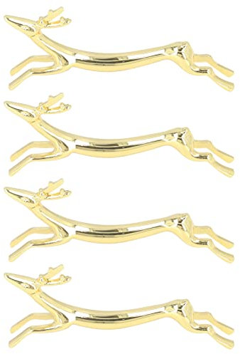 Cyrank 4 pièces en Alliage de Zinc Repose-Baguettes, Baguettes cuillère fourchettes Couteaux Vaisselle Repos Ensemble Or Forme Animale Repose cuillères Support décoration de Table(Deer)
