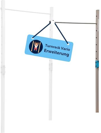 HUDORA Vario Erweiterungsset - 7-Fach höhenverstellbares Erweiterungsmodul für Kinder & Erwachsene - ergänzbare Gymnastikstange aus Edelstahl - belastbare Outdoor Fitnessstange für bis zu 120kg