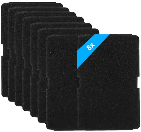 Trockner Filter für Beko, Grundig, Blomberg, Smeg Trockner, 2964840100 | Trocknerfilter für Wärmepumpentrockner & Kondenstrockner, Flusensieb Filterschaum 245 x 155 x 11 mm, 8 Stück