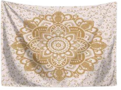SusggO Tapiz para colgar en la Pared 150x130cm Mandala – Tapiz Psicodelico – Tapestry Decoracion de Pared – Cubrecama cubresofa colcha campo playa Decoracion Hogar (MANDALA NATURAL 150X130)