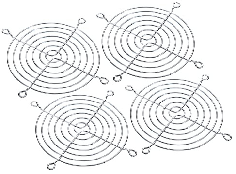 PATIKIL 100mm Fan Finger Grill, 4 Pack Metal Grill Protector Guard for 110X110mm Fan Protective Cover DIY, Silver